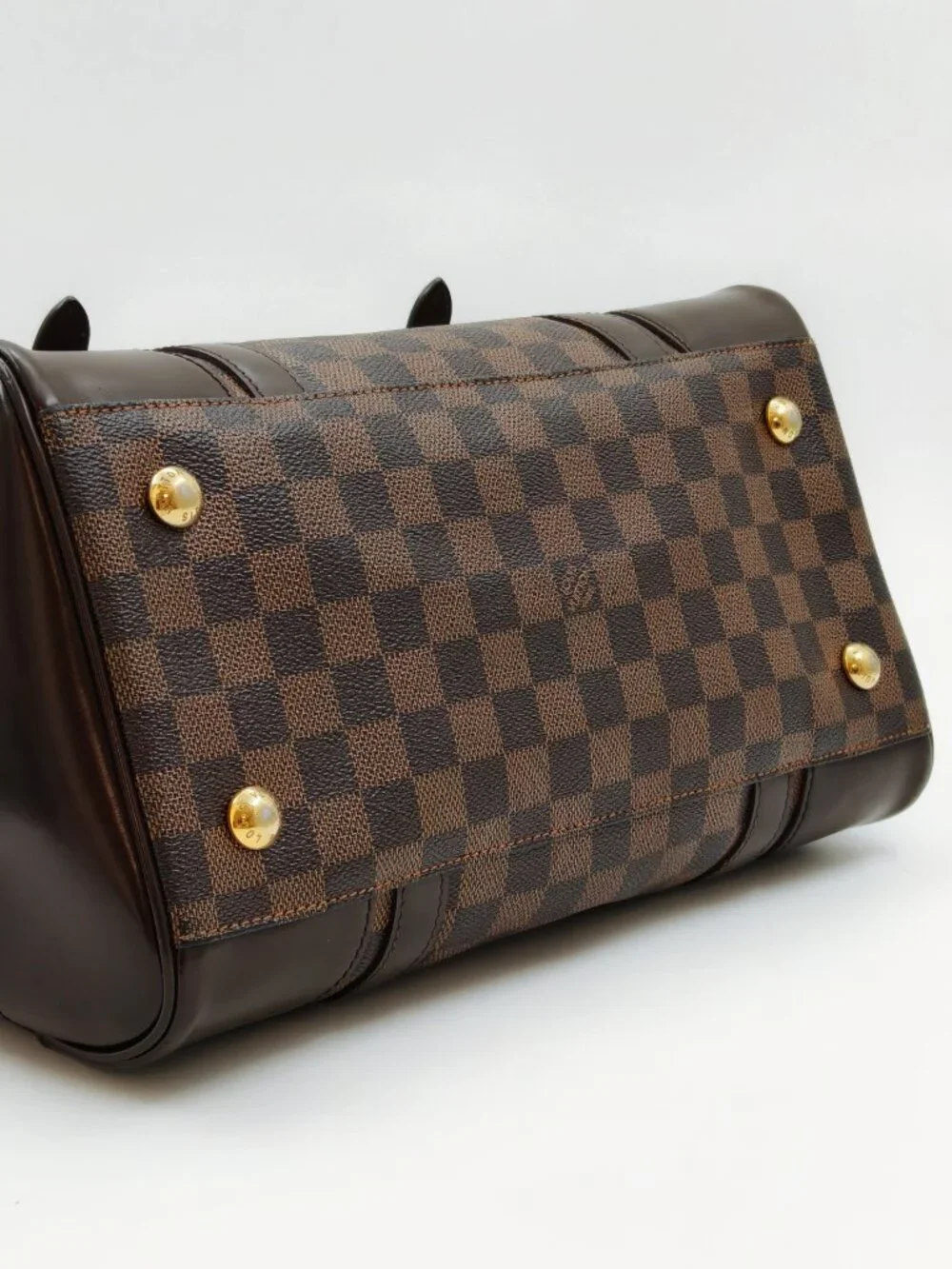 Louis Vuitton Berkeley Damier Ebene Canvas Satchel Handbag Gold Hardware - Picture 5 of 12